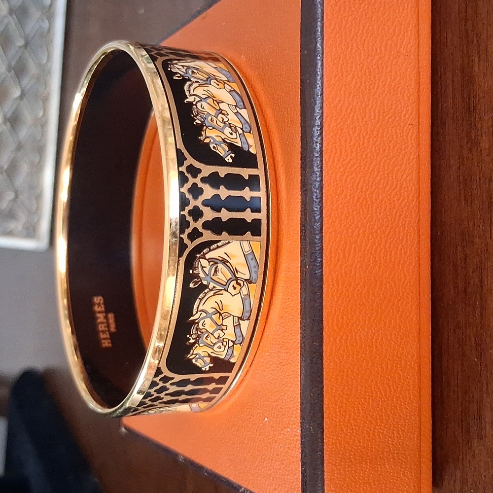 Hermes Cloisonne Equestrian Motif Bracelet
